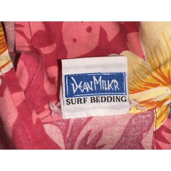 3pc Dean Miller Surf Bedding Hawaiian Hula Girl Queen Comforter 2 Shams pink HTF - Picture 8 of 16